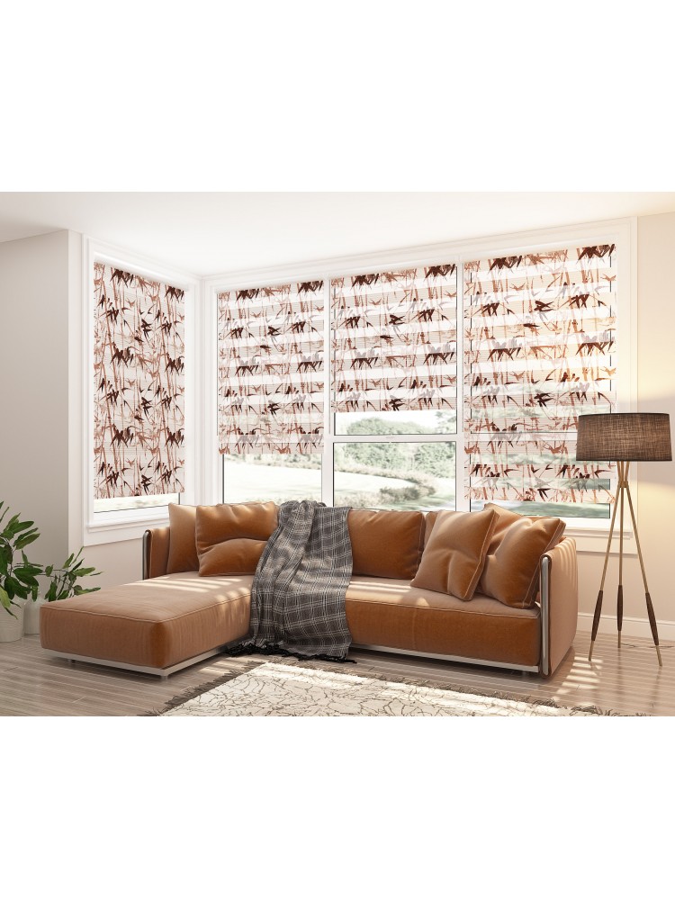 ZEBRA PERDE KAHVERENGİ BAMBU MODELİ